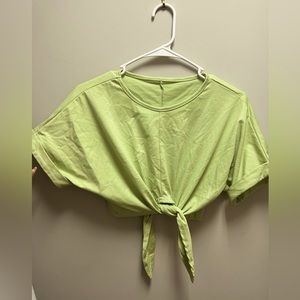 green tie up shein crop size L